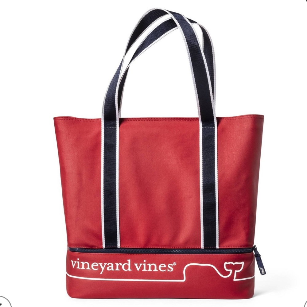 Vineyard Vines Beach Bag Tote Red NWT Whale Line